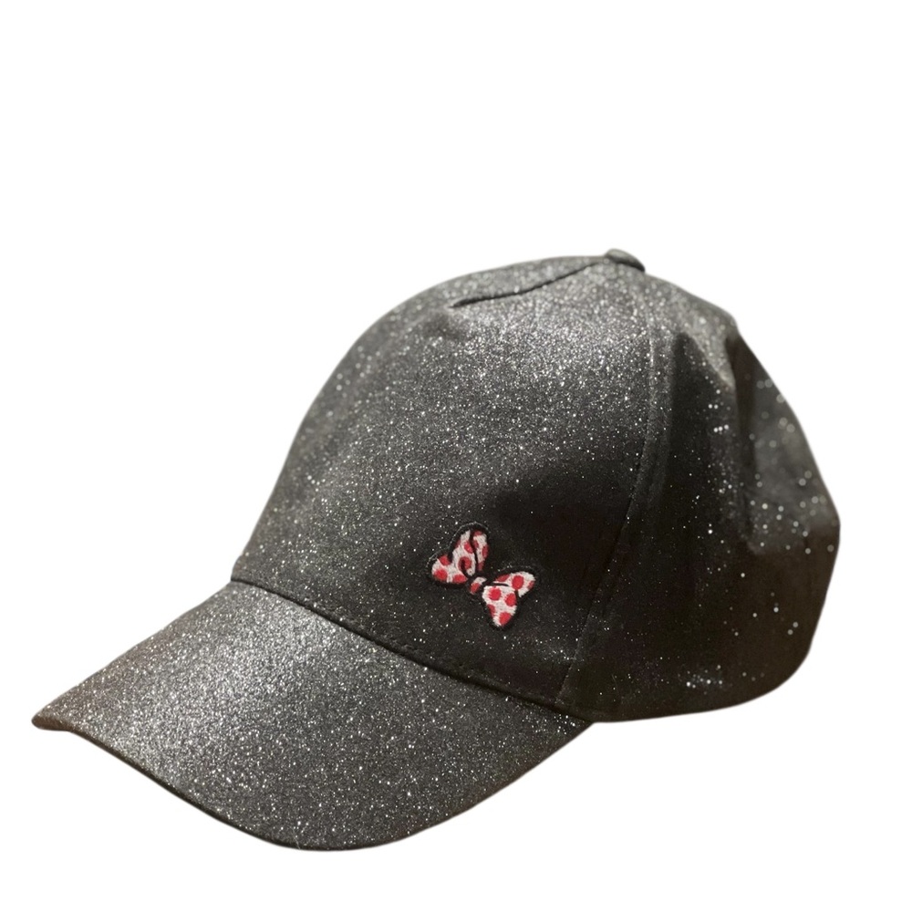 Glitter Disney Minnie Mouse Baseball Adult Trucker Hat Easy Fastener - Black